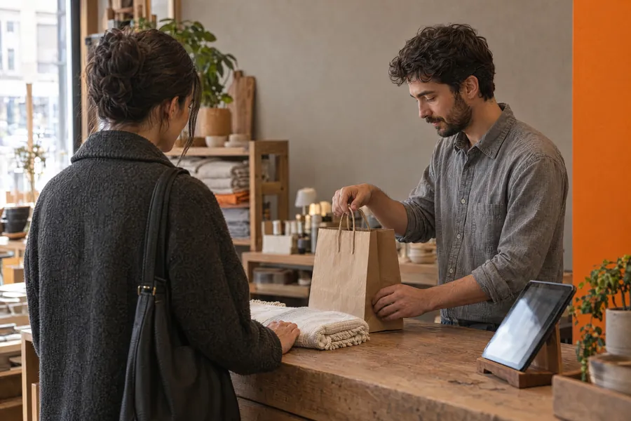 Visual world, Counter Sale: a merchant scene with orange in the room