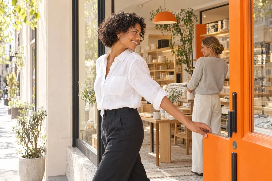 Visual world, Opening Up: a merchant scene with orange in the room