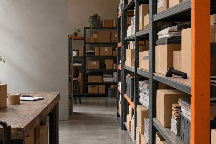 Visual world, Stockroom: a merchant scene with orange in the room