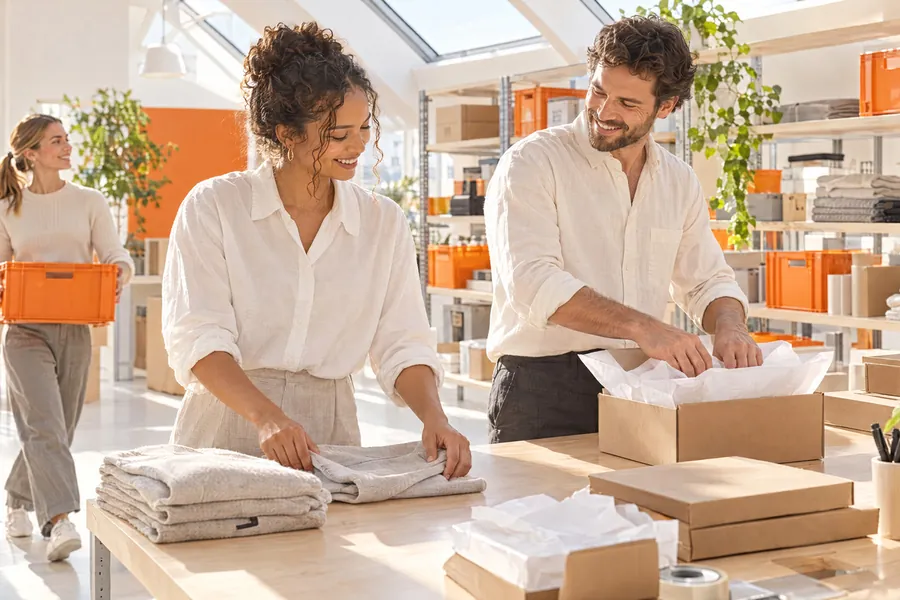Visual world, Team Dispatch: a merchant scene with orange in the room