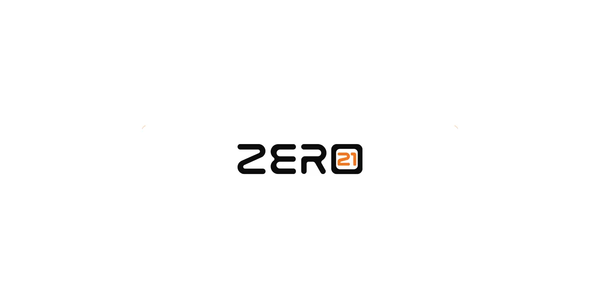 The refined Zero21 wordmark with the “21” inside the O
